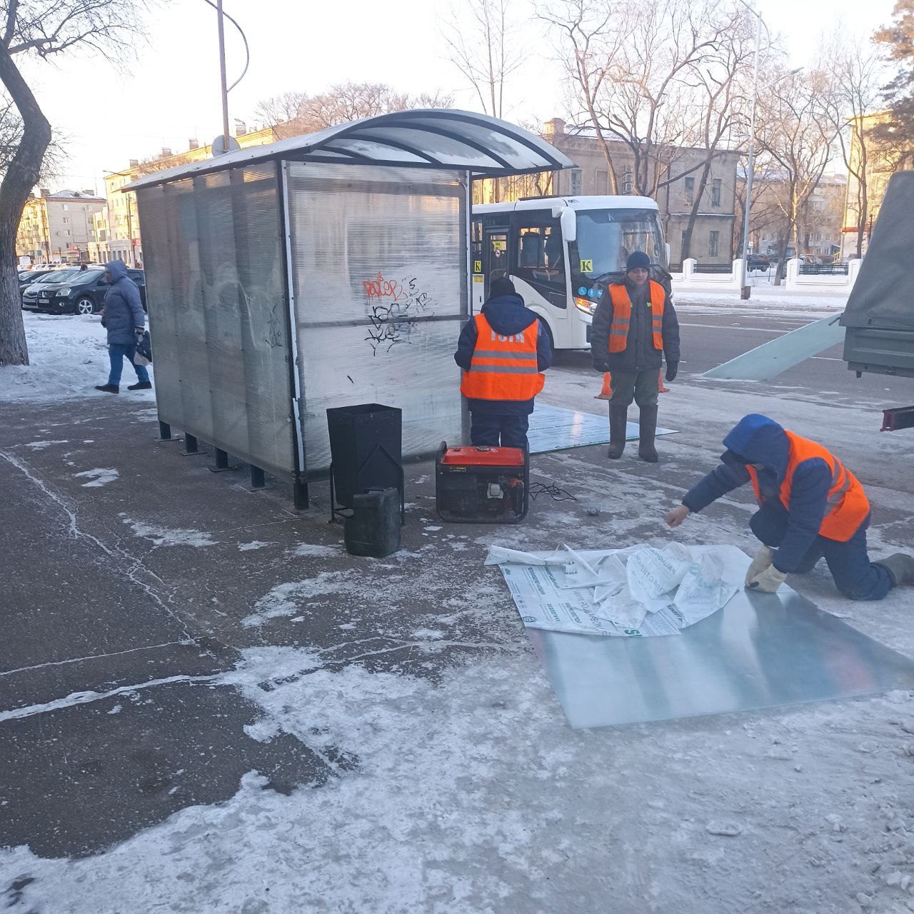 ГСТК отремонтировал две остановки ГСТК отремонтировал две остановки