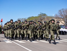 Торжественное прохождение войск Благовещенского гарнизона