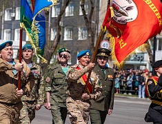 Торжественное прохождение войск Благовещенского гарнизона