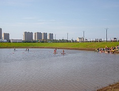 На пляже Пограничном состоялся первый городской сап‑фестиваль