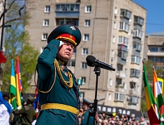 Торжественное прохождение войск Благовещенского гарнизона