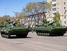 Торжественное прохождение войск Благовещенского гарнизона