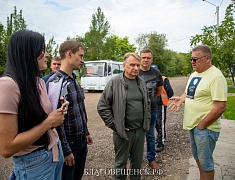 Мэр Благовещенска Олег Имамеев выехал на подтапливаемые во время дождей участки
